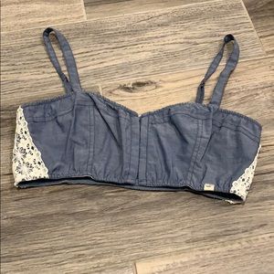 Hollister chambray and lace bra